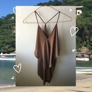 Sleeveless T Back V Neck Dress